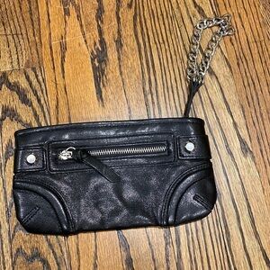 Express Black Faux Leather Wristlet EUC